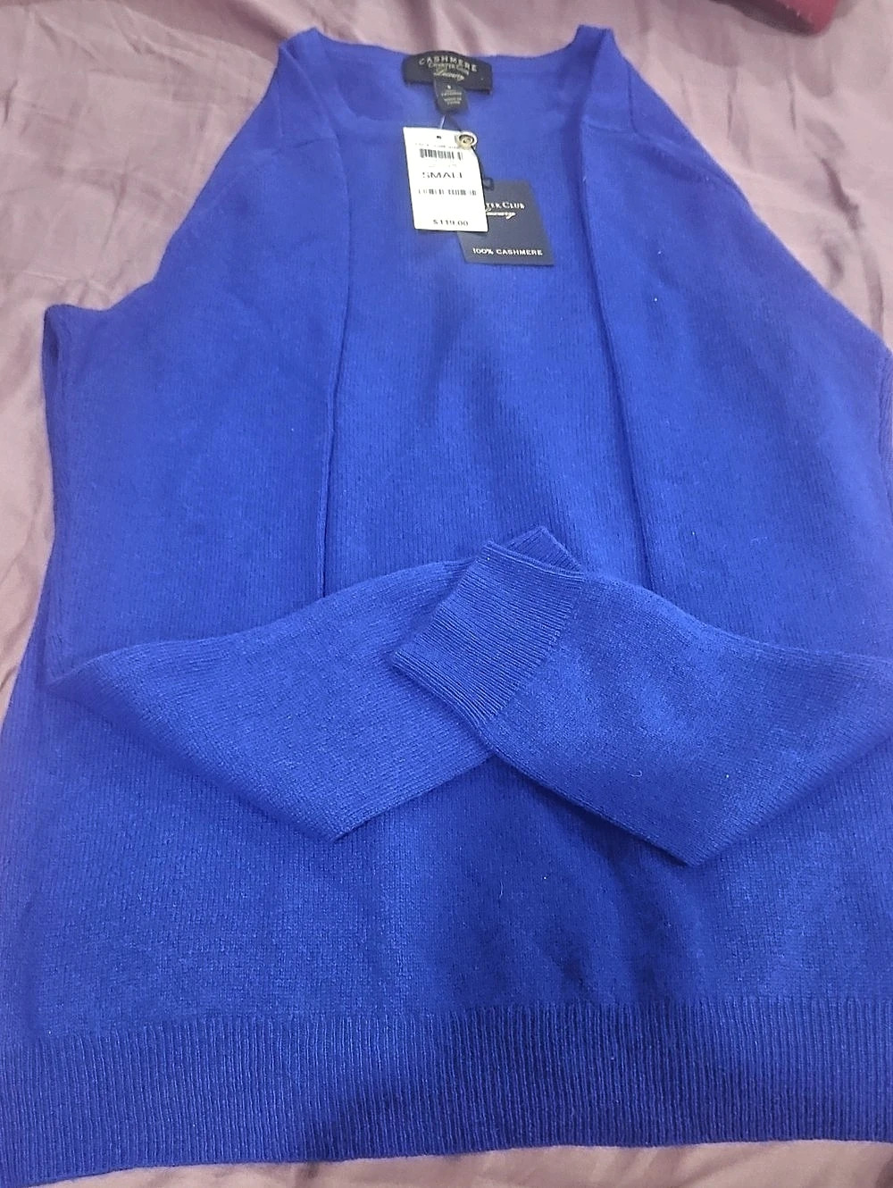 Cashmere Chater Club Cashmere Crewneck in Blue Size Small NWT